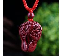 YIHANSS collane Feng Shui ricchezza Cina Cinnabar Cavolo Cinese Collana a Ciondolo di Cavolo Autentico guarigione Chakra Cristallo Reiki Amulet Fortunato ricchezza per la ricchezza del malede