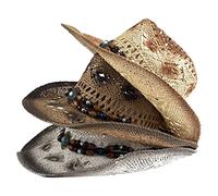 YIHANSS Cowboy Hat Europe And The United States Retro Western Cowboy Hat Protection Sun Hollow Jazz Hat (Colore: D, Dimensione: 56-58 cm) (Argento 6 7/8)