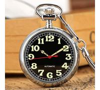 YIHANSS Numeri luminosi quadrante meccanico automatico orologio da tasca a carica automatica tasca serpente catena lusso orologio FOB nottilucenti fluorescenti