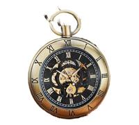 YIHANSS Orologio da tasca meccanico a carica manuale con catena senza batteria Orologio da uomo in argento con numeri romani incisi Orologio