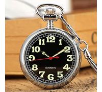 YIHANSS Orologio da tasca meccanico automatico di lusso con numeri luminosi, a carica automatica, con catena a serpente, alla moda, fluorescente e notturno