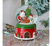 YIHANSS Sfera di Cristallo di Neve di Natale Adorabile in Resina Santa Claus Figurine Decorativa Tavolo da Desktop centrocamera Statua Animale per Decorazione Natalizia