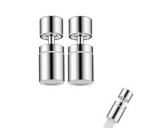 YIHAOH 2 Pezzi Rompigetto Rubinetto Cucina a 360°, Aeratore Rubinetto Cucina a Doppia Funzione, Snodo per Rubinetto Lavandino, Regolatore di Getto, Adatti per Cucina E Bagno