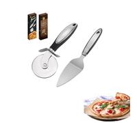 YIHAOH Rotella Tagliapizza E Spatola in Acciaio Inossidabile, Rotella Pizza con Manico Antiscivolo, Tagliapizza Professionale Affilato, Coltello per Pizza con Protezione per Le Dita