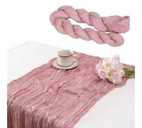 YIHAOH Runner Tavola moderno a Balze in Rosa, Tavola Bohémien, Stile Country Romantico, Runner Rosa in Tulle Semitrasparente, per Festa di Compleanno, Decorazione di San Valentino