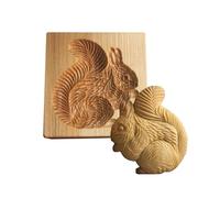 YIHAOH Stampo Intagliato in Legno, Stampi per Biscotti Intagliati in 3D a Forma di Scoiattolo, Tagliabiscotti in Legno a Forma di Scoiattolo, Facili da Sformare, Adatti per Natale