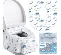 YIHATA 40 Pezzi Copriwater USA e getta per bambini e adulti Coprisedili Monouso per WC Pubblico, Portatile accessori da viaggio universali per l'addestramento al vasino, avvolti singolarmente