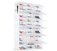 YIHATA Scarpiera, 3 x 12 Livelli Portascarpe 72 Paia di Scarpe, Scaffale Portaoggetti Modulare, con Sportello Trasparente, Pannelli di Plastica per Corridoio Soggiorno Camera da Letto, Bianco