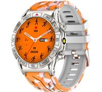 Yihou ABC - Smart Watch militare da uomo, robusto smartwatch per rispondere/effettuare chiamate, display AMOLED da 1,4 pollici, fitness tracker con bussola e torcia