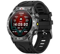 Yihou ABC - Smart Watch militare da uomo, robusto smartwatch per rispondere/effettuare chiamate, display AMOLED da 1,4 pollici, fitness tracker con bussola e torcia