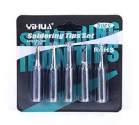 YIHUA #1400 - Set di 5 punte per saldatore Long-Life tipo SGS, senza piombo (902-B, I, K, 3C, 3.2D) per YIHUA 926LED-IV EVO 948D-III 938BD-I EVO 995D+ EVO 853AAA-I 939D+III EVO 948DQ-III