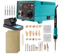 Yihua 937D Stazione Saldante LED e Pirografo Legno 2in1 Kit 33 Punte + Legno