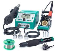 YIHUA 938BD-I EVO Stazione aria calda con saldatore 110W | Integra stazione saldante 110W a rapido riscaldamento con LCD e parametri in tempo reale.(EU Plug)
