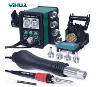 YIHUA 995D + I nuovo ugello aggiornato stazione di rilavorazione ad aria calda Easy Plug-pull stazione di saldatura da 110W con ampio Display digitale