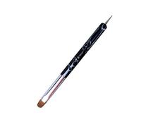 Yihuale - Pennello per unghie francese in gel acrilico a 2 vie, con strumento per punteggiare, per manicure, cuticole, nail art, colore: bianco e nero 8# (16#, nero e bianco)