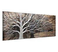 Yihui Arts Decorazione artistica da parete in metallo 3D fatta a mano (24Wx64L)