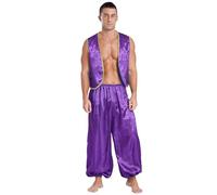 Yihuimin Abbigliamento Arabo Adulto Uomo Gilet Pantaloni Danza Orientale Hip Hop Jazz Costume Principe Halloween Cosplay S Xl Viola 4XL