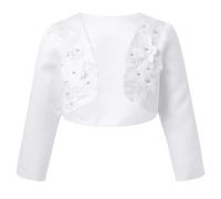Yihuimin Bambina Bambina Bolero Cerimonia Serata Maniche Lunghe Cappa Damigella Donore Matrimonio Giacca Corta Elegante Compleanno Bebè Bianco 2-3 Anni