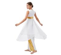 Yihuimin Costume Danza Lode Metallico Le Bambine Danze Lode E Riti Religiosi Bianco 15-16 Anni