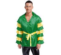Yihuimin Costume Rumba Spagnolo Uomo Adulto Giacca Top Maniche Lunghe Abbigliamento Carnevale Halloween Taglie S4xl Verde XXL