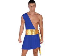 Yihuimin Costumi Travestimento Toga Greca Lusso Uomo Gonna Da Gladiatore Uomo Dio Greco Antica Roma Imperatore Romano Cosplay Carnevale Festa S3xl Blu L