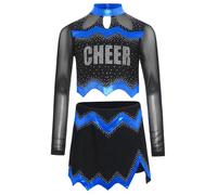 Yihuimin Rosa Per Bambina Abito Brillante Con Maniche Lunghe Costumi Per Per Calcio E Basket Per Creare Unatmosfera Di Gioco Abiti Per Bambina Dai Agli Anni Blu reale 5-6 anni