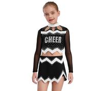 Yihuimin Rosa Per Bambina Abito Brillante Con Maniche Lunghe Costumi Per Per Calcio E Basket Per Creare Unatmosfera Di Gioco Abiti Per Bambina Dai Agli Anni Argento 13-14 anni