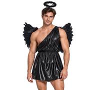 Yihuimin Uomo Set Costume Cupido Angelo Con Ali E Cappello Dio Greco Rosa | Costume Angelo Da Palco,Greco Antico,Vestibilità Ampia,Compleanno,Addio Al Celibato,Festa Di Halloween,Carnevale,Feste A Tema