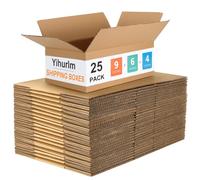 Yihurlm Scatole per spedizioni, confezione da 25 scatole di cartone ondulato marrone, piccole scatole di cartone kraft per piccole imprese di imballaggio, spedizioni e conservazione (22,9 x 15,2 x