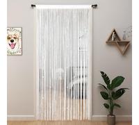 YIIBAII Tenda con perline per porte e finestre, adatta per decorazione interna e divisorio armadio (bianco, 99 x 200 cm)