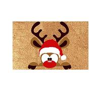 Yiida Zerbino divertente per Natale, 23,6 x 15,7 cm, antiscivolo, con scritta in lingua inglese "Merry ", tappetino decorativo per la casa, Natale, Capodanno, regali