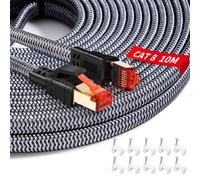 YIIFELL Cavo Ethernet Cat 8 10 Metri, 40Gbps 2000MHz Cavo LAN Nylon Ethernet Cab