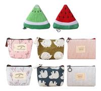 YiiHHooN Mini Pochette, 8 Pezzi Mini Portamonete in Tela, Diversi Modelli Pochettes Piccola con Cerniera Pochettes da Borsa Trousse per Piccola Borsa per Monete Rossetto Chiavi