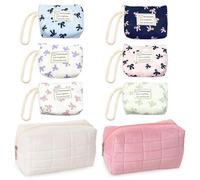 YiiHHooN Mini Portamonete in Tela, 6 Pezzi Mini Pochette con Cerniera e 2 Trousse Cosmetiche, Portamonete con Cerniera Piccolo per Cosmetici Monete Carte Chiavi Borsa Zaino