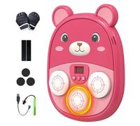 Yiijode Macchina da Boxe Musicale, 2025 Nuovo Piccolo Orso Boxe Musica da Parete con 3 Modalità di Velocità e di allenamento, Modalità di Conteggio, Music Boxing Machine per Bambini (Rosso)
