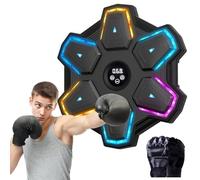 Yiijode Macchina da boxe musicale, Bluetooth Boxe Musicale da Parete con Guanti da Boxe, Luci LED Colorate, 9 Velocità e Modalità, Modalità di Conteggio, Music Boxing Machine per Adulti e Bambini