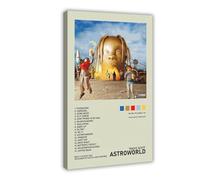 yiili Poster di Travis Scott ASTROWORLD su tela, decorazione artistica da parete per soggiorno, camera da letto, decorazione con cornice, 20 x 30 cm