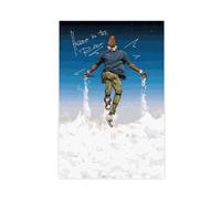 yiili Poster su tela di Travis Scott, motivo: Rodeo Rapper 17, decorazione per camera da letto, stile sportivo, per ufficio, camera da letto, regalo, senza cornice, 30 x 45 cm