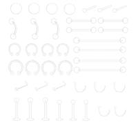 YIIWONI 41Pezzi Kit Piercing Trago, Acrilico Anelli Piercing Naso, Bioflex Fermo in Plastica Trasparente per Piercing Septum, Piercing Sopracciglio, Trago Piercing Donna, 14G 16G 20G