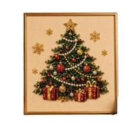 yijan DIY Holiday Diamond Painting Kit with Pearls Christmas Craft Decor (Festive Tree)