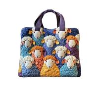 yijan Handmade Sheep Heaven Quilted Tote Bag - Original Patchwork Boho Shoulder Bag for Daily & Travel (08,Short Bag(15x14inch))