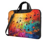 YIJIAYUN Colorful Note di Musica Stampa Borse Laptop Portatile Singola Borsa A Tracolla Sottile Cartella Messenger Bag Multi-Size, Nero , 40 cm