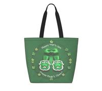 YIJIAYUN DuPont Paper - Borsa da shopping riutilizzabile con stampa Happy St. Patrick's Day, leggera e pieghevole
