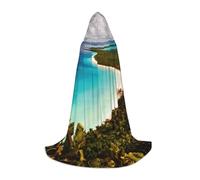 YIJIAYUN Elegante e confortevole mantello con cappuccio con stampa dell'isola di Cuba per adolescenti eccellente per eventi a tema e uso quotidiano