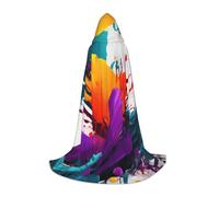 YIJIAYUN Elegante e confortevole mantello con cappuccio con stampa schizzi di vernice per adolescenti, eccellente per eventi a tema e uso quotidiano