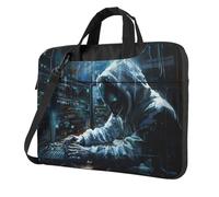 YIJIAYUN Hacker Attack Stampa Borse Laptop Portatile Singola Borsa A Tracolla Sottile Cartella Messenger Bag Multi-Size, Nero , 40 cm