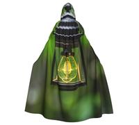 YIJIAYUN Mantello con cappuccio per adulti, con stampa di lucciole e lanterne, per Halloween, carnevale, cosplay, feste di Natale e eventi a tema