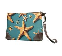 YIJIAYUN Pochette in pelle bovina con stampa stella marina da spiaggia borsa organizer per eventi serali appuntamenti notti matrimonio