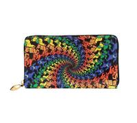YIJIAYUN Portafoglio da donna alla moda in pelle con stampa a tema orso che balla con grande clip, scomparti, porta carte
