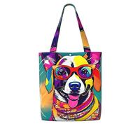 YIJIAYUN Questa borsa a tracolla in tela con stampa di cane divertente è robusta e leggera per il pendolarismo quotidiano